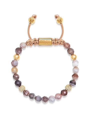 Nialaya Women's Beaded Bracelet Women's Beaded Bracelet with Botswana Agate